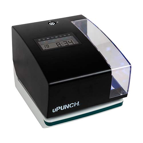 uPunch CR1000 Digital Time Clock and Date Stamp for Small Business - Employee Time Tracking System with 50 Cards