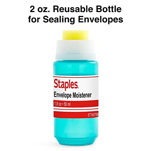 Staples Envelope Moistener 2oz Blue Refillable Sponge for Sealing & Mailing - 3 Pack