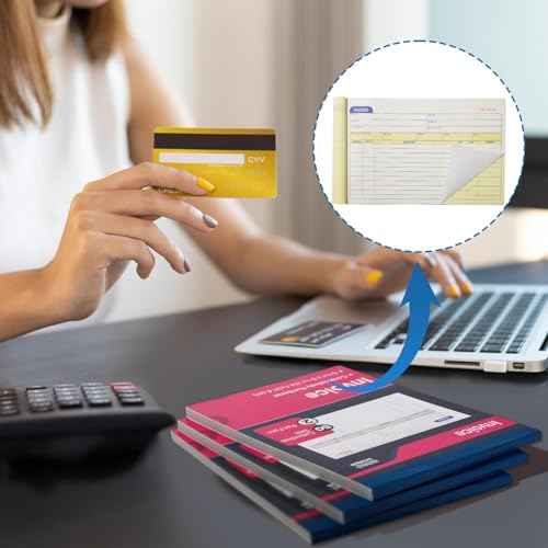 XKDOUS 2 Pack Invoice Book, 2-Part Carbonless, 5-9/16" x 8-7/16" Invoice Receipt Book for Small Business, 50 Sets per Book