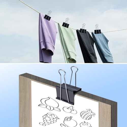 Ufmarine Jumbo Binder Clips 3 inch (6 Pcs), Extra Large Binder Clips Giant for Office Supplies