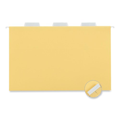 Universal 14219 Hanging File Folders, 1/5 Tab, 11 Point Stock, Legal, Yellow (Box of 25)