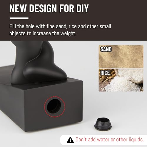 Omoojee Cute Black Door Stop | Decorative, Non-Slip Wedge, 5.12" H 4.61" L (1 Pack)