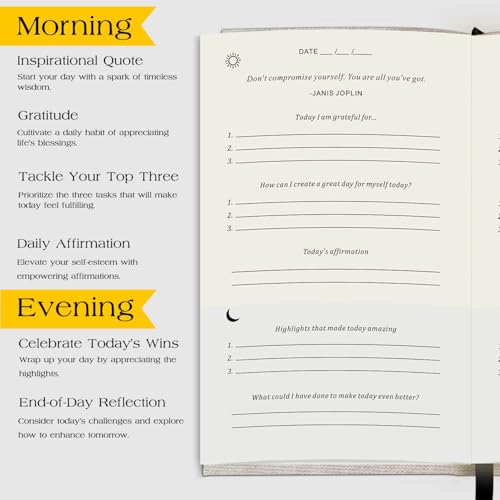 The Original Gratitude Journal - 5 Minute Gratitude Practice with Inspiring Prompts & Quotes for Mindfulness, Reflection & Personal Growth 2025 - Wellness Journal for Men & Women