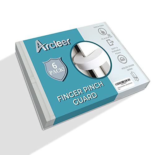 Arcleer Door Pinch Guard 6 Pack – Soft Foam Door Stop Slams Prevention for Kids
