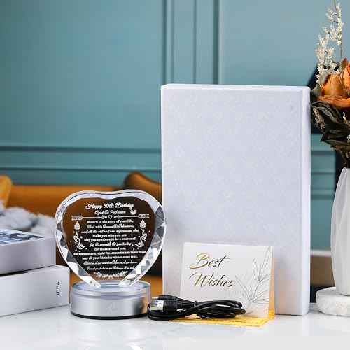 50th Birthday gifts for Her Him - Personalized Crystal Heart Gifts 1975 50 Year Old Birthday Present For Women Men- Happy 50th Birthday Gifts Ideas For Mom Dad Unique