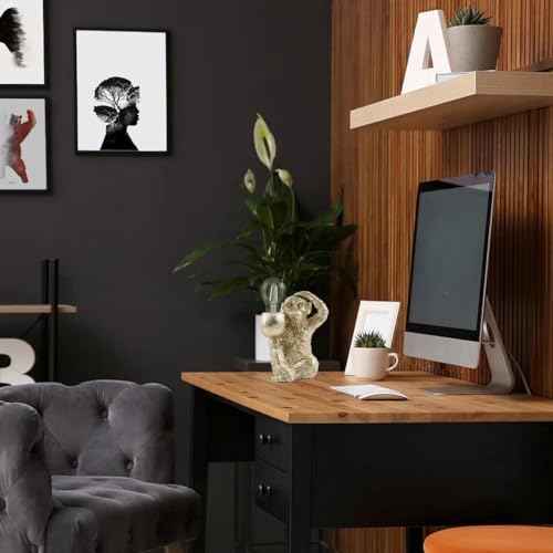 GY Monkey Table Lamp Modern Animal Shape Table Lamp Vintage Resin Lighting Perfect for Bedroom, Living Room, Office, College Dorm