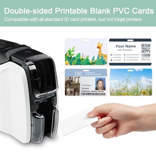 50 Pack CR80 30 Mil Premium Blank PVC ID Cards with Slot Punch on Long Side - White
