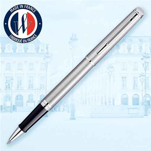 Waterman H?misph?re Rollerball Pen, Stainless Steel with Chrome Trim, Fine Point with Black Ink cartridge, Gift Box
