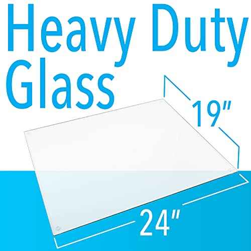 IMPRESA Clear Tempered Glass Desk Mat - 19 x 24 in, Clear - Table Protector & Desktop Mat for Office Accessories with Dry-Erase Surface & Preinstalled Rubber Feet