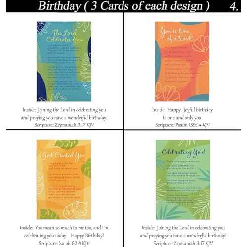 Generic King James 60 ct KJV BIRTHDAY Christian/Religious Greeting Card Set w/KJV Scripture