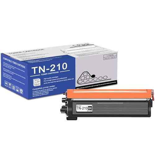 1 Pack TN210 TN210BK Black Toner Cartridge Compatible TN210 Replacement for Brother TN210 HL-3040CN 3045CN 3070CW 3075CW 8070 8370 MFC-9010CN 9120CN 9125CN 9320CN/CW 9325CW DCP-9010CN Printe