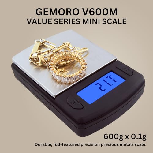 GemOro V600M Mini Jewelry Scale 600g x 0.1g Portable Digital Weighing Tool