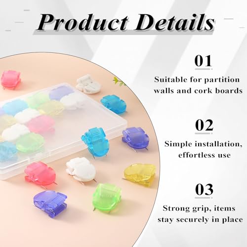 Multicolor 30 Pcs Cubicle Clips for Fabric Walls Office Organization