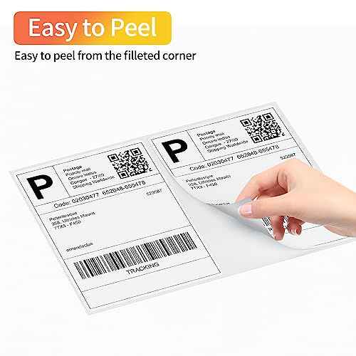 Coopaty Half Sheet Shipping Labels 8.5" x 5.5" Sticker Labels for Laser & Ink Jet Printers, 2 Per Page Self Adhesive Mailing Labels for Packages (500 Sheets, 1000 Labels)