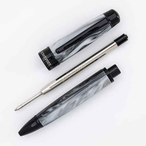 MONTEVERDE USA Prima Grey Swirl Ballpoint Pen - Handcrafted Resin, Refillable, Smooth Writing, Luxury Gift Box
