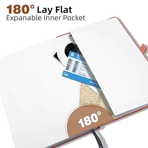 Blank Journal Notebook, A5, 192 Pages 100 GSM Thick Sketch Book for Women Men, Hardcover Leather Unlined Journaling for Work, Notebooks for Writing, 5.8 inches x 8.5 inches (Brown)