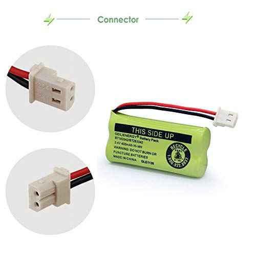 GEILIENERGY BT162342/BT262342 Battery Compatible for BT183342/BT283342 BT166342/BT266342 VTech CS6114 CS6419 CS6719 at&T EL52300 CL80111 Cordless Phone (Pack of 2)