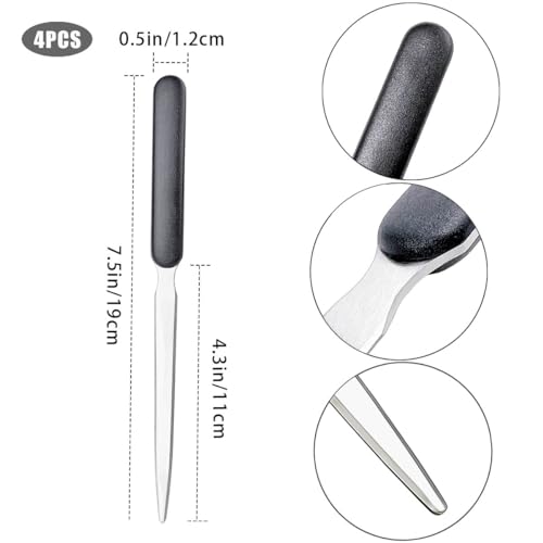 4 Pack Stainless Steel Letter Openers - Office & Home Mail Slitters