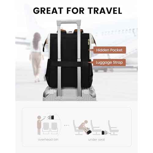 LOVEVOOK Lunch Backpack for Women, 15.6 Inch Laptop Bag with Insulated Cooler Lunch Box, Work Backpack for Teacher Nurse, Travel Backpack Lunch Bag for Camping Picnic Daily Use