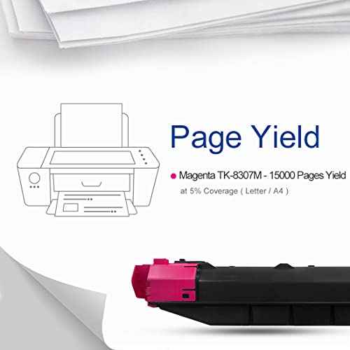 GREENRHINO Compatible Toner Cartridge Replacement for Kyocera TK-8307M (1T02LKBUS0) TASKalfa 3050ci 3051ci 3550ci 3551ci (Magenta, 1-Pack)