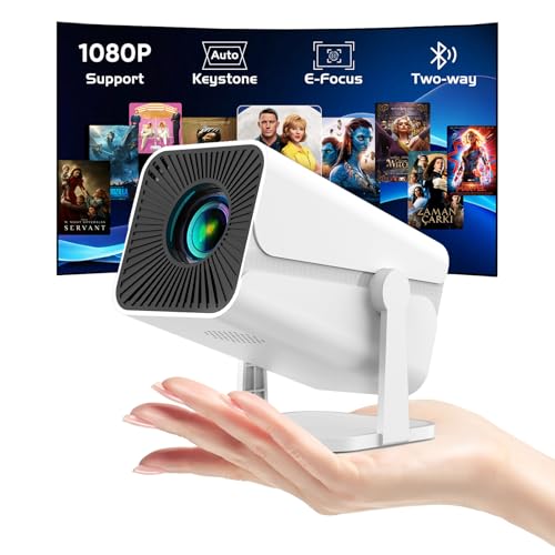 Mini Projector with Bluetooth, Electric Focus Portable Movie Projector with 270¡Æ Rotatable, 1080P HD Support, Auto Keystone, Compatible with Smartphone, TV Stick, Laptop, HDMI for Bedroom, Outdoor Use
