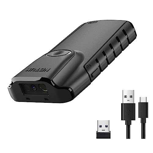 NETUM Bluetooth 2D Barcode Scanner, 3-in-1 Small Portable QR Bar Code Reader Automatic Wireless Gun Scan Back Clip Work with Tablet iOS Android Windows MacOS for Warehouse Inventory POS (2D - E800)