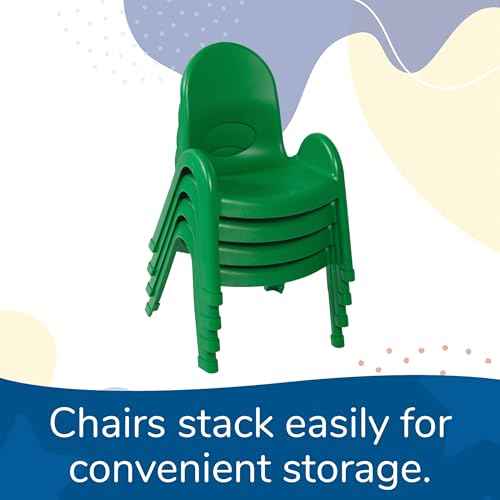 Children¡¯s Factory Value Stack 9" Child Chair, Shamrock Green, 2 Pack, Stackable Ergonomic Seating Solution for Classrooms and Homeschools