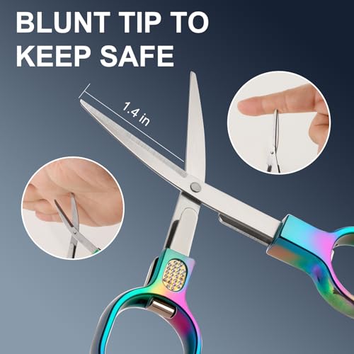 BSADIY Colored Mini Folding Stainless Steel Badge Scissors with Keychains - 2 Pack