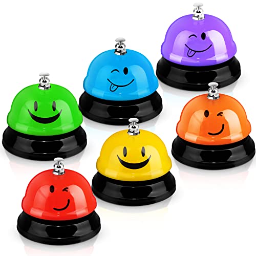 Tudomro 6 Pcs Smile Face Call Service Bells for Desk & Restaurant, Plain Color
