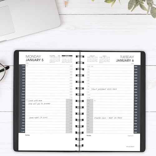 AT-A-GLANCE 2026 Appointment Book Planner, Daily, 5" x 8", Small, 24-Hour, Black (702030526)