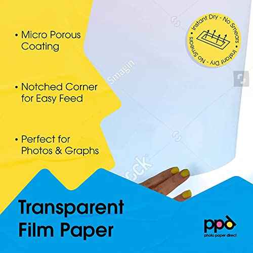 PPD Premium Inkjet Transparency Film (Overhead Projector Film) 150 Micron Thick 8.5x11" X 50 Sheets - Instant Dry PPD-34-50