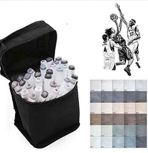 30 Colors Grayscale Art Marker Pen Double-Ended Sketch Markers Alcohol Based Ink Neutral Gray Tones Art Supplies for Sketching Shading Illustrating Drawing (30 Colors gery Markes)