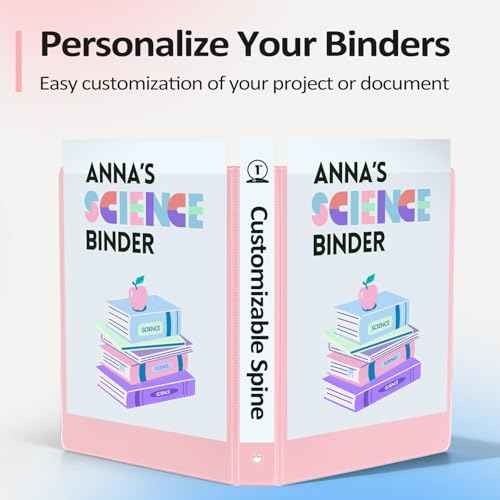 BinderX Extra Durable 3 Ring Binder, Round Rings 1 Inch Binder, Fits 175 Sheets of 8.5x11 Paper, Customizable View Cover with Inside Pockets, Cute 1" Binders, 1 Inch Binders 3 Ring, Pink
