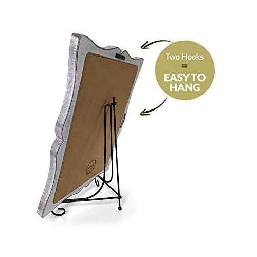 Tabletop Small Chalkboard Sign with Easel (11x13) + 8 Brilliant Liquid Chalk Markers | Hanging or Freestanding Framed Chalkboard with Hand Crafted Sweetheart Frame