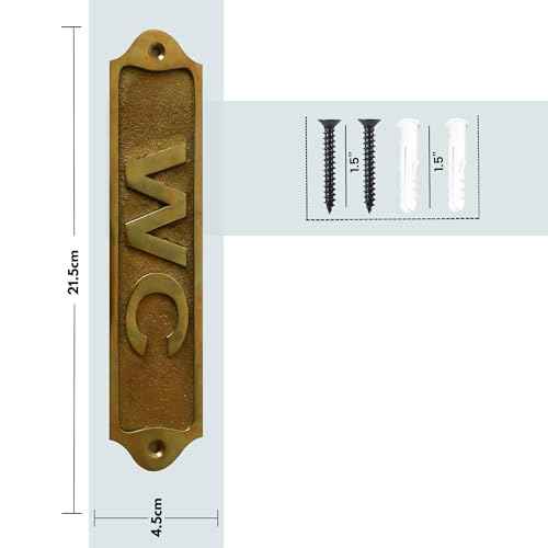 Sam Star Brass Metal Door Sign Plaques - Antique Finish - Easy DIY Installation - Best Home Decor - Plaques for Gents, Ladies, Office, Laundry, Restroom, Push, Pull, Parking (WC)