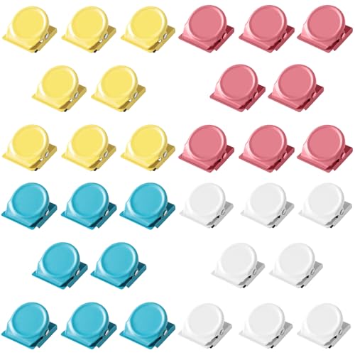 Mi Metty 32 Pack Multicolor Magnetic Clips for Refrigerator Whiteboard Photos