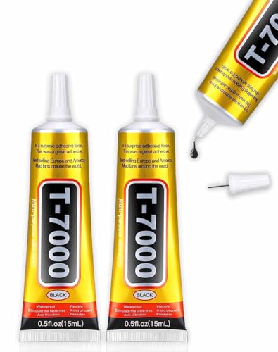 ALECPEA T-7000 Black Adhesive Glue 2PCS 15ml — Waterproof Precision Repair for Phone, Electronics, Jewelry & Crafts