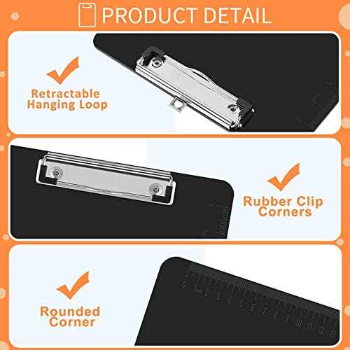 Black Clipboards, PANDRI 26 Pack Plastic Black Clipboards with Low Profile Clip 12.5 x 9 Standard Letter Size Clipboard for classrooms Office