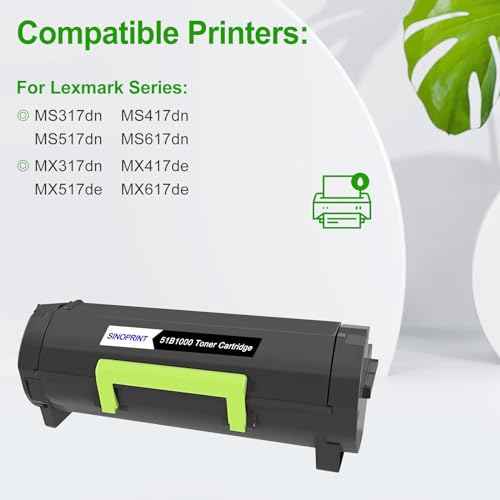 51B1000 Toner Cartridge MS417 Black Replacement for Lexmark MS417dn MX417de MS317dn MS517dn MX317dn MX517de MS617dn MX617de Printer(1 Pack Black)
