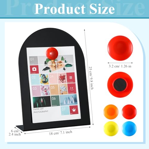 Black Magnetic Bulletin Boards 2 Pack 10x7 Inch Arched Display Stand for Home Office School