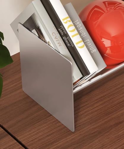 Sekcrlaumix Red Stainless Steel Desktop Magazine Rack & Book Organizer - 18.9 Inches