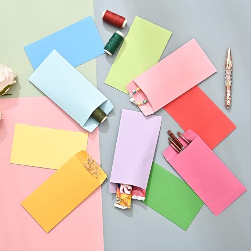 Swesara 100-Pack Small Coin Envelopes 2.25x3.5 Inch Bright Color Organizers