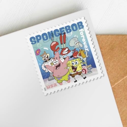 USPS SpongeBob SquarePants Forever Postage Stamps Sheet of 16 - Nickelodeon Characters