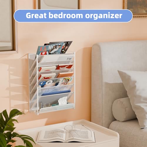 Simple Trending Wall File Organizer, Mesh 7-Tier Vertical Hanging File Holder, Desktop Metal Files Rack for Office and Home, Black