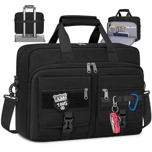 RAINSMORE Tactical Laptop Bag 15.6/17.3 Inch Laptop Briefcase Men Business Computer Bag Military Messenger Bag Work Office