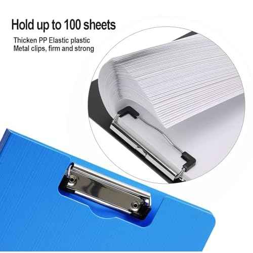 10 Pack Foldable Clipboards, A4 Clipboard Folder with Pocket, File Cover Office Folder Clipboard, 360 Degree Foldable Storage Clipboards for Office, School or Medical Field(5 Colors)