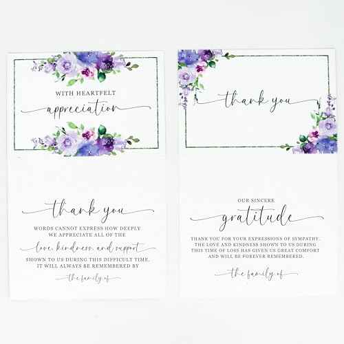 Funeral Thank You Cards with Envelopes Message Inside 4¡¿6 Inches 48 Pack, Sympathy Thank You Cards for Funeral Bereavement