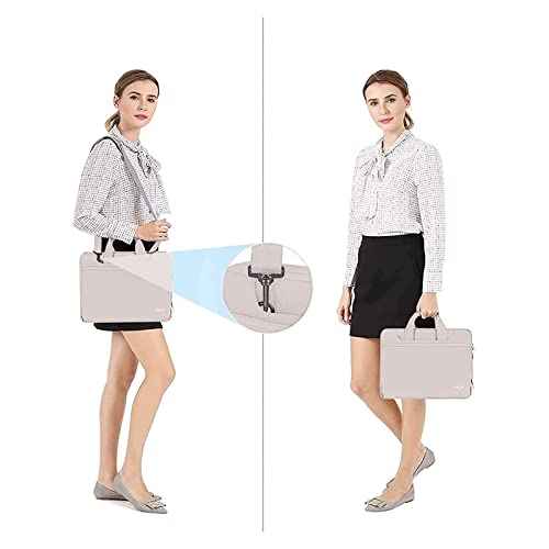 MOSISO 360 Protective Laptop Shoulder Bag Compatible with MacBook Air 15 M4 A3241 M3 A3114 M2 A2941/Pro 16 inch M4 M3 M2 M1, 15-15.6 inch Notebook,Matching Color Sleeve with Belt, Stone Gray
