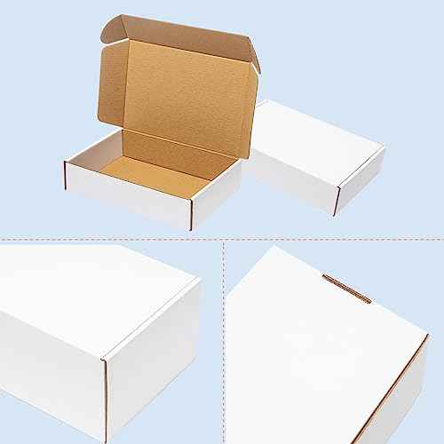 Shipping Boxes 7x5x2" 25 Pack - White Corrugated Cardboard Box Mailers for Small Business, Literature Mailer Box Packaging Supplies
