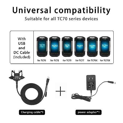 USB Charger Cable and Adapter for Zebra Symbol TC70 TC70X TC72 TC75 TC75X TC77,5V/3A Super Fast Charger(CBL-TC7X-SERL1-01),PDA Handheld Barcode Touch Mobile Computer Accessories,Scanner Charger